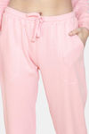 Zivame Cozy Ribbed Viscose Blend Waffle Loungewear Set - Pale Blush — thumbnail 6